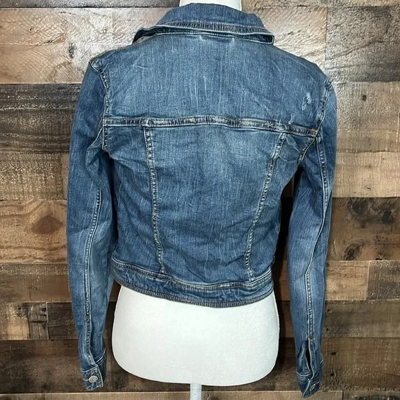 Aeropostale Small Petite Blue Jean Distressed Jacket - Picture 3 of 4
